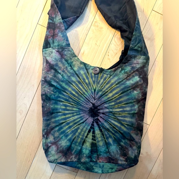 Boho Hippie Tie-Dye Crossbody Hobo Bag Festival One Size - Picture 2 of 6